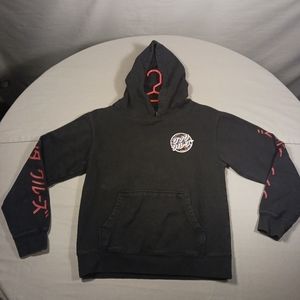 SANTA CRUZ Japanese Lettering Black Hoodie Youth Large Vintage